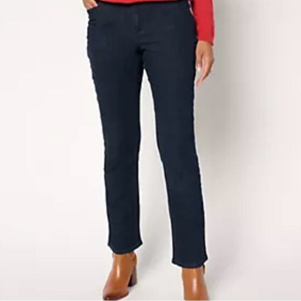 Susan Graver Women's Boot Cut Jeans - Black